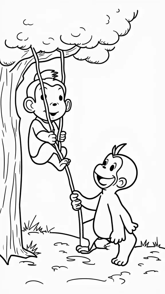 printable curious george coloring pages